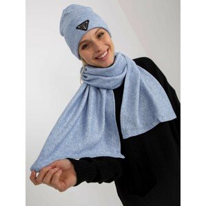 Blue winter set with scarf and cap