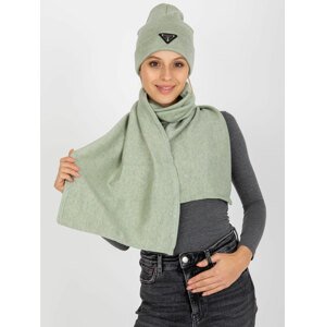 Light green two-piece winter set with scarf