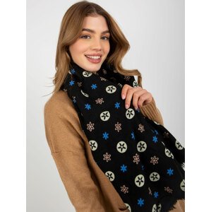 Lady's black scarf with print