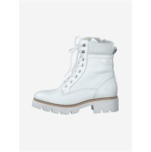 White leather ankle boots with fur Tamaris - Ladies