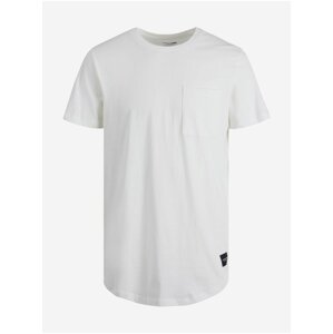 White Men's T-Shirt with Pocket Jack & Jones Noa - Men's