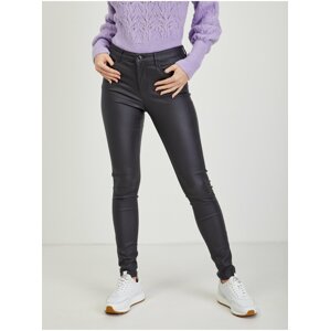 Dark gray women's leatherette skinny fit pants ORSAY - Women