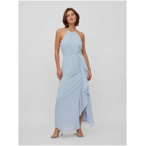 Light blue women's maxi-dresses with slit VILA Milina - Ladies