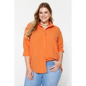 Trendyol Curve Plus Size Shirt - Orange - Regular fit