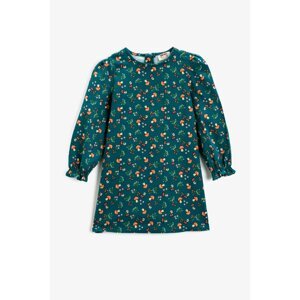 Koton Girl's Floral Long Sleeve Dress Cotton