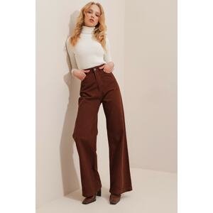 Trend Alaçatı Stili Jeans - Brown - Wide leg