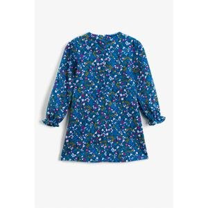 Koton Girls' Navy Blue Patterned Dress