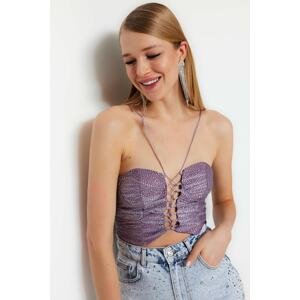 Trendyol Crop Top - Silver - Plain