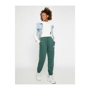 Koton Jogger Sweatpants with Pocket Detailed Tie Waist, Fleece Inner.