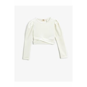 Koton Basic Crop T-Shirt Ribbed Long Sleeve