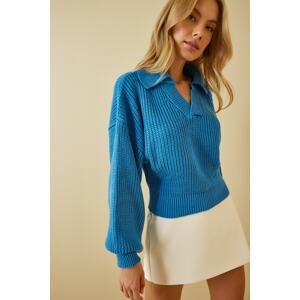 Happiness İstanbul Sweater - Blau - Regular fit