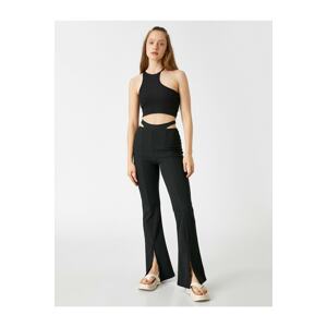 Koton Spanish Leg Trousers With Window Detailed Slit