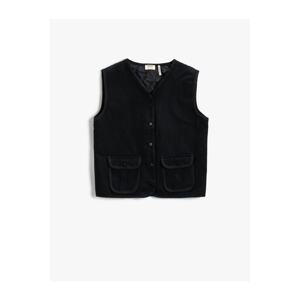 Koton V-Neck Vest Cotton Quilted Lined