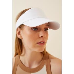 Happiness İstanbul Women's White Adjustable Band Tennis Cap
