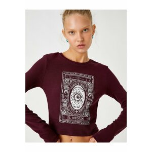 Koton Long Sleeve T-Shirt with a Crop Print