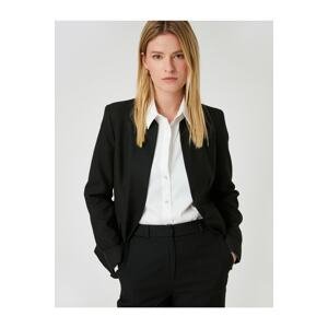 Koton Blazer Jacket Round Neck One Button