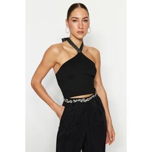 Trendyol Black Crop Knitwear Blouse