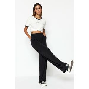 Trendyol Black Wide Leg/Casual Fit High Waist Flexible Knitted Pants