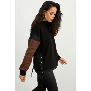 Cool & Sexy Women's Brown Snap Snap Sweatshirt