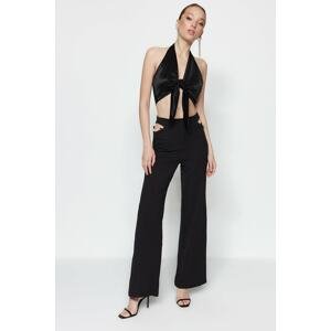 Trendyol Black Woven Trousers with Accessory