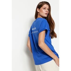 Trendyol T-Shirt - Dark blue - Boyfriend