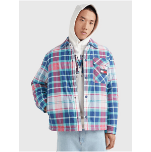 Blue Mens Plaid Outerwear Tommy Jeans - Men