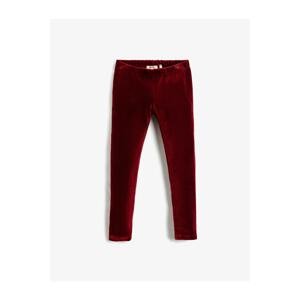 Koton Velvet Leggings Basic Elastic Waist