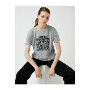 Koton T-Shirt - Gray - Fitted