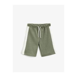 Koton Tie Waist Shorts Contrast Color Textured