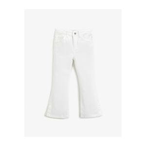 Koton Flared Jeans With Pockets Slit Detail - Flare Jeans With Adjustable Elastic Waist.