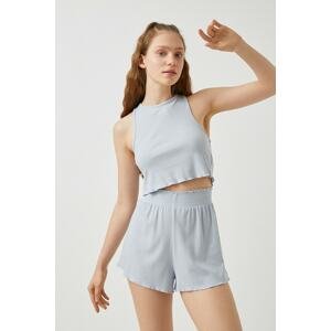 Koton Pajama Top - Blue - Plain