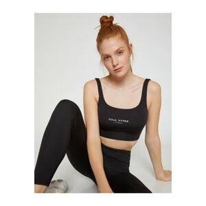 Koton Printed Sports Bra, Padded, Non-wired
