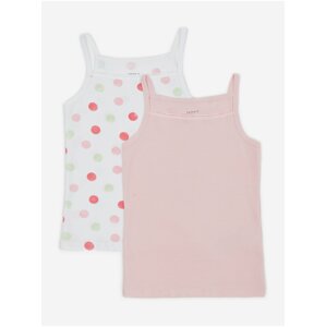 Set of two girls' tank tops in white and pink name it Dot - Girls