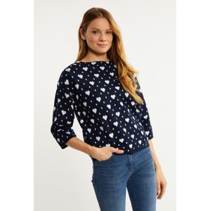 MONNARI Woman's Jumpers & Cardigans Sweater With A Pattern In The Heart Navy Blue
