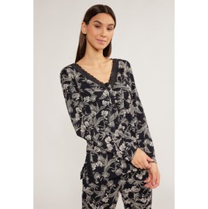 MONNARI Woman's Pyjamas Patterned Pajama Shirt Multi Black