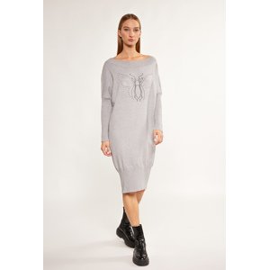 MONNARI Woman's Dresses Sweater Dress With Rhinestone Pattern