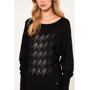 MONNARI Woman's Jumpers & Cardigans Sweater With Jet Application Multi Black