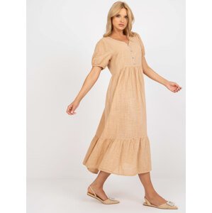 Caramel dress Och Bella BI-25504.camel