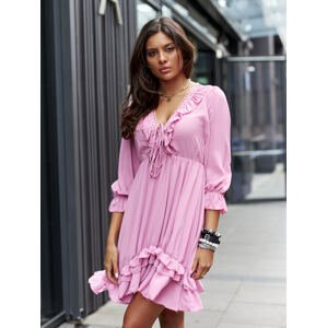 Pink dress Och Bella BI-0761.pink