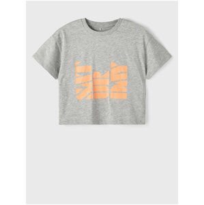 Grey Girly Patterned T-Shirt name it Balone - Girls