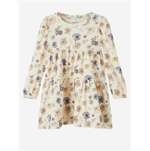 Cream Girl Patterned Dress Name it Brianna - Girls