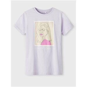 Light purple girly t-shirt name it Brigita - Girls