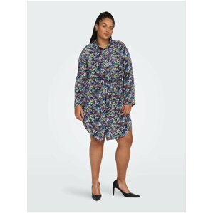 Purple-blue women floral shirt dress ONLY CARMAKOMA Ayana - Ladies