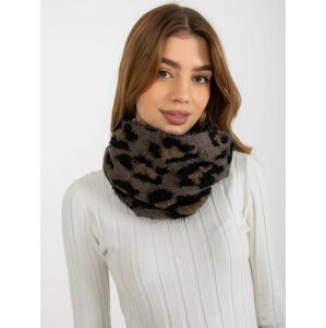 Women's winter scarf with pattern - gray