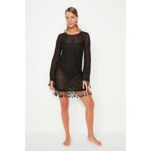 Trendyol Black Mini Knitted Tassel Beach Dress