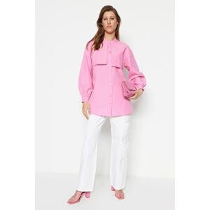 Trendyol Pink Cotton Woven Shirt