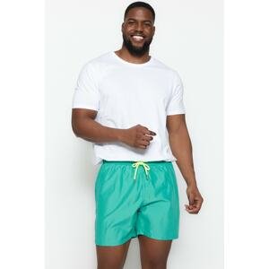 Trendyol Large Size Green Men's Standard Size Comfortable Basic Swimwear Marine Shorts