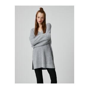 Koton Oversize Knitwear Sweater V-Neck Long Sleeve