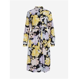 Black and yellow women's floral dress VILA Kikki - Ladies