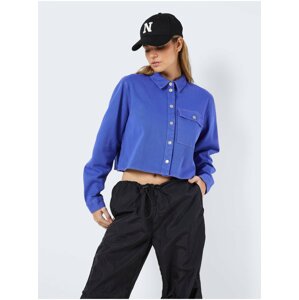 Blue Denim Cropped Shirt Noisy May Maddy - Women